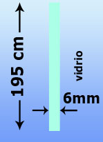 Altura: 195cm, Espesor: 6mm